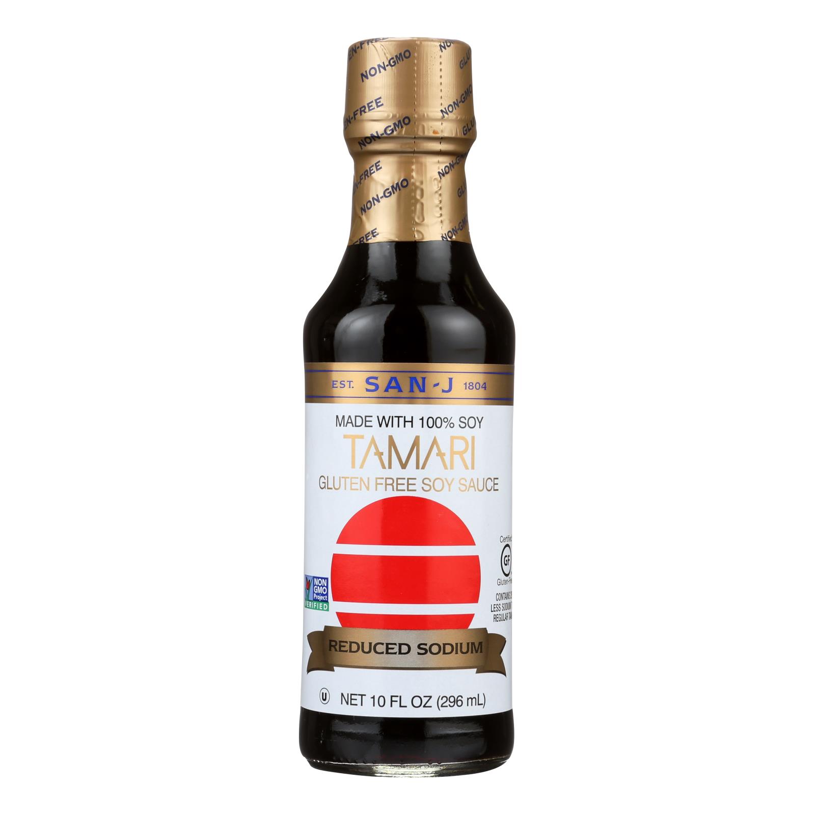San, J Tamari Soy Sauce, Reduced Sodium, Case Of 6, 10 Fl Oz.