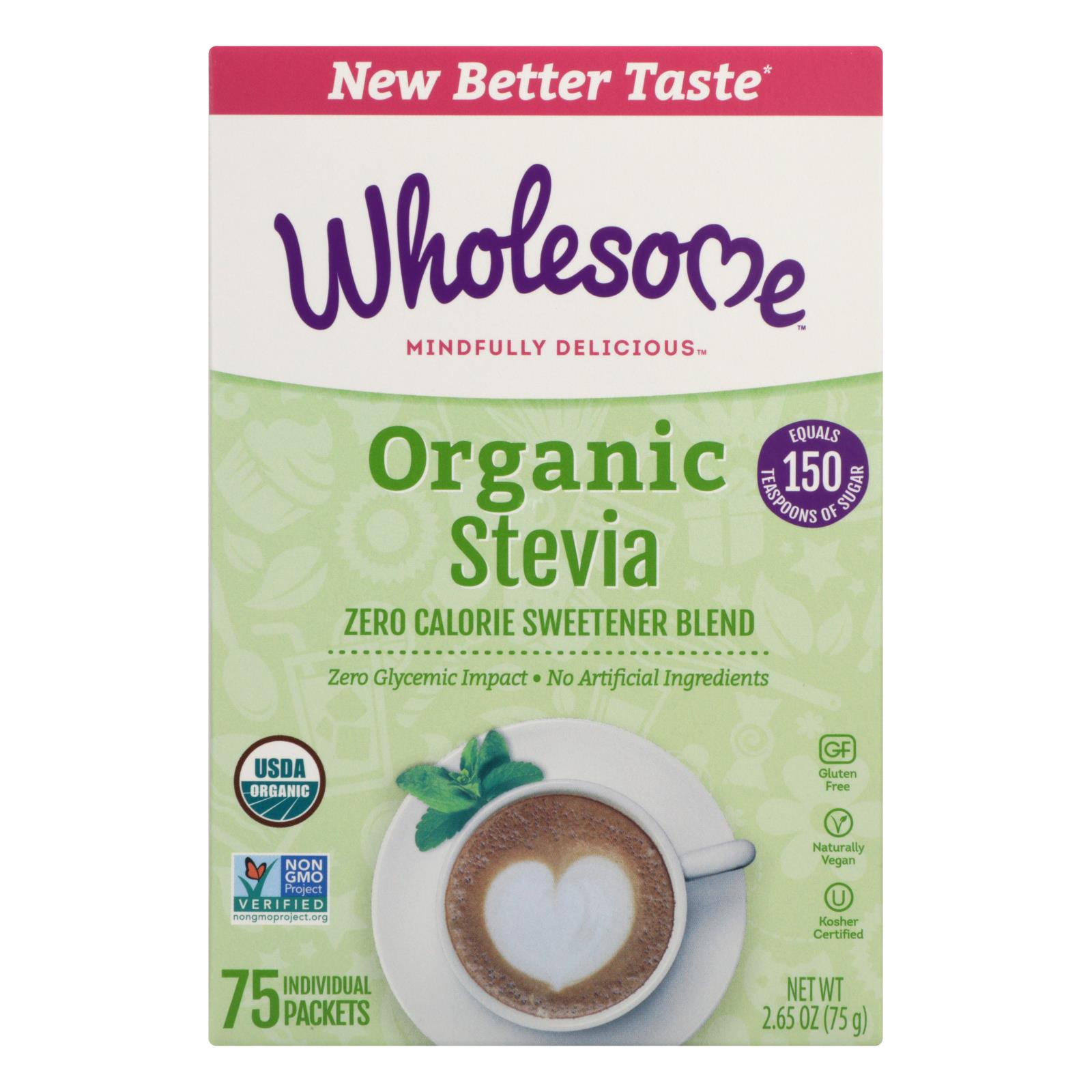 Wholesome Sweeteners Stevia, Organic, 75 Count, Case Of 6