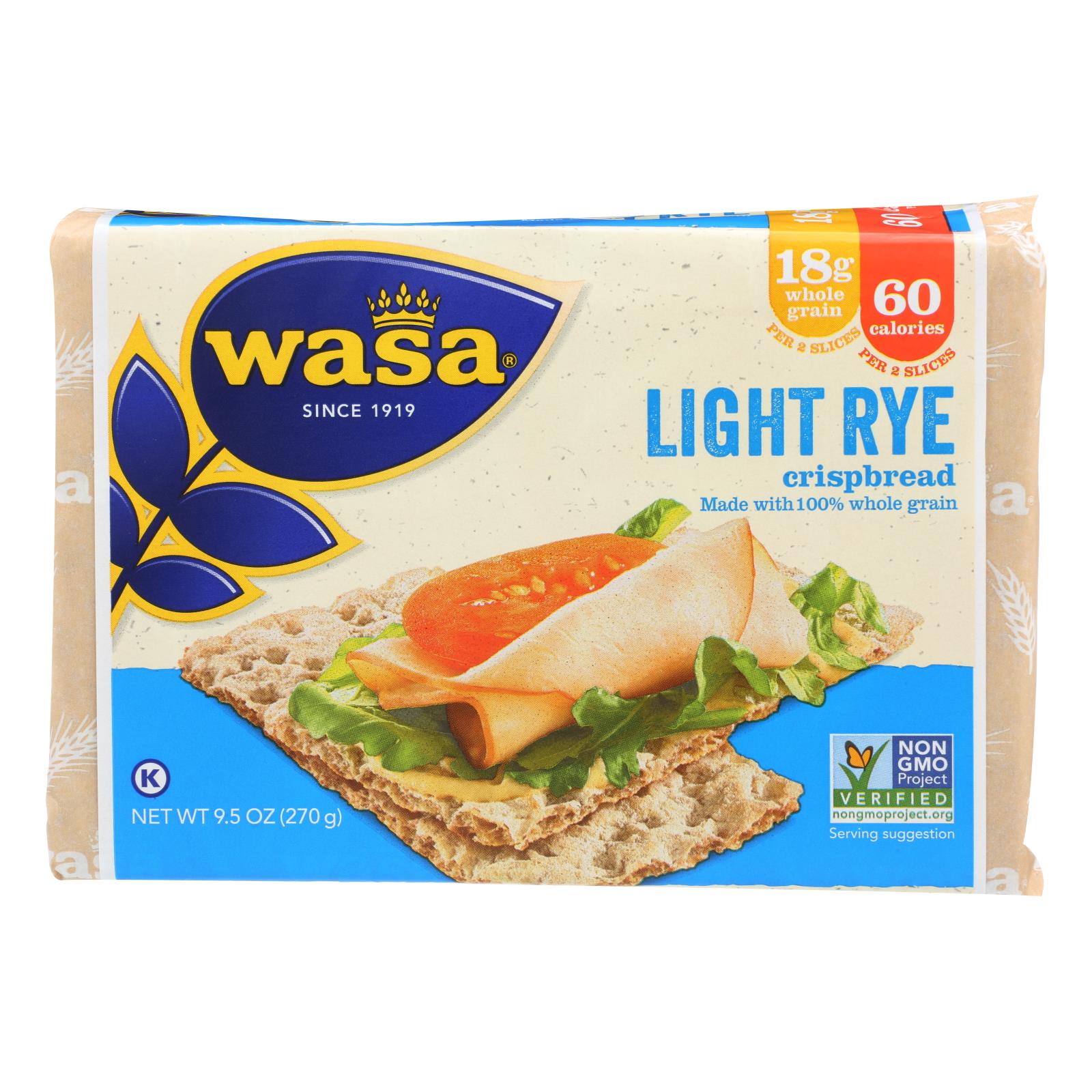 Wasa Crispbread Light Rye, Case Of 12, 9.5 Oz.