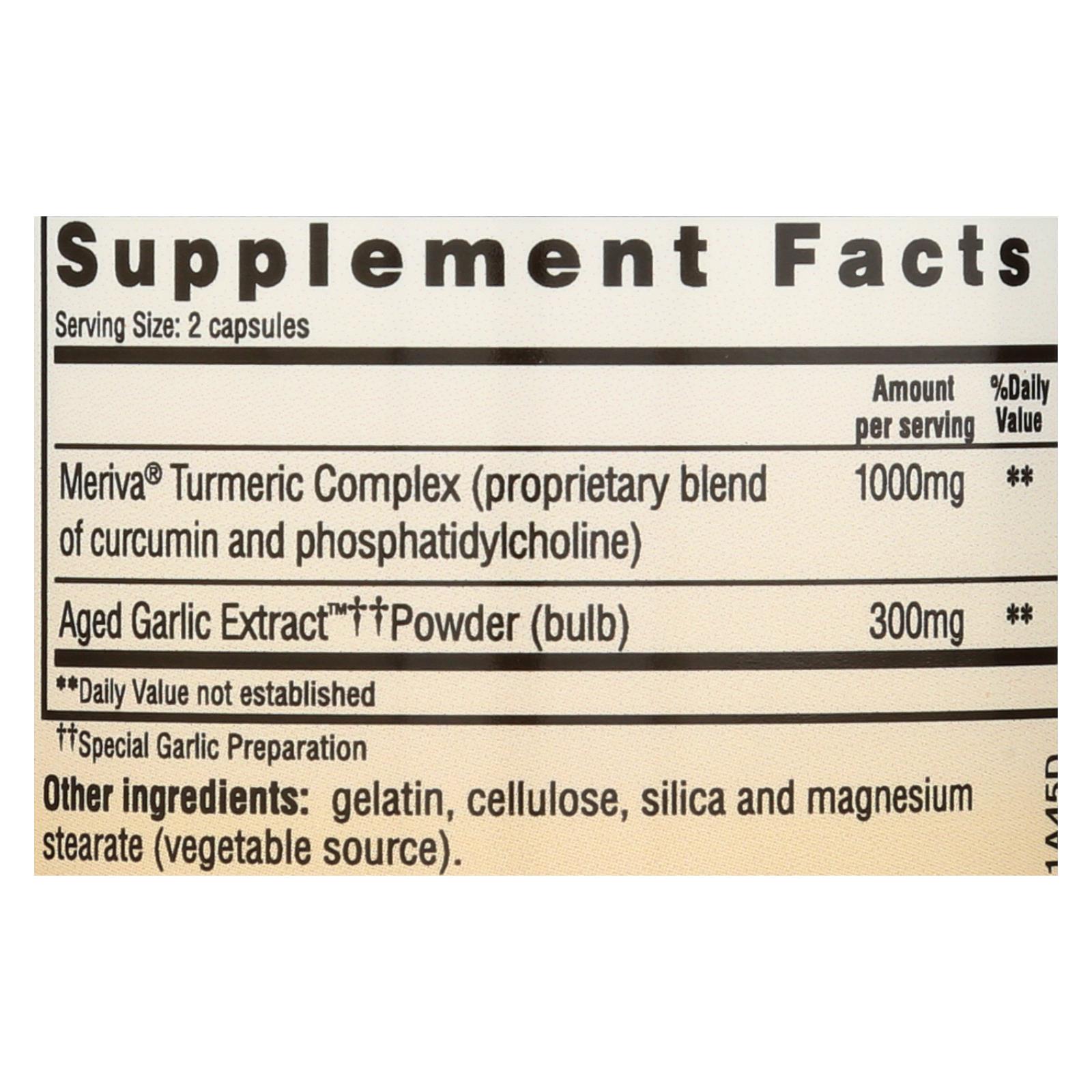 Kyolic, Aged Garlic Extract Curcumin Healthy Inflammation Response, 50 Capsules - Image 2