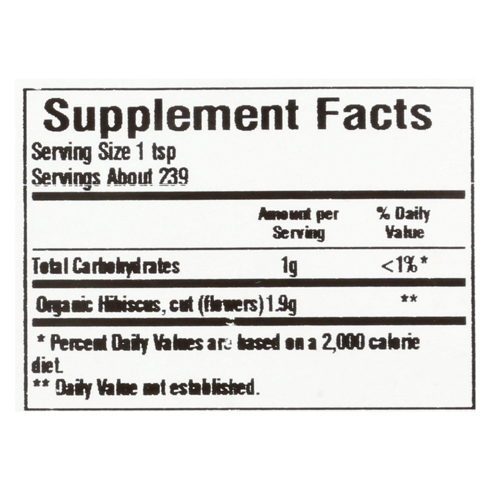 Frontier Herb Hibiscus Flowers, Organic, Cut And Sifted, Bulk, 1 Lb - Image 2