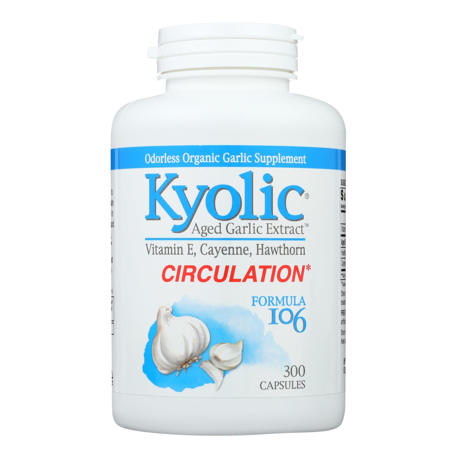 Kyolic, Aged Garlic Extract Circulation Formula 106, 300 Capsules