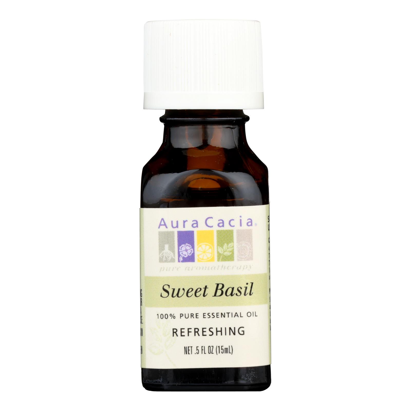 Aura Cacia, Pure Essential Oil Sweet Basil, 0.5 Fl Oz