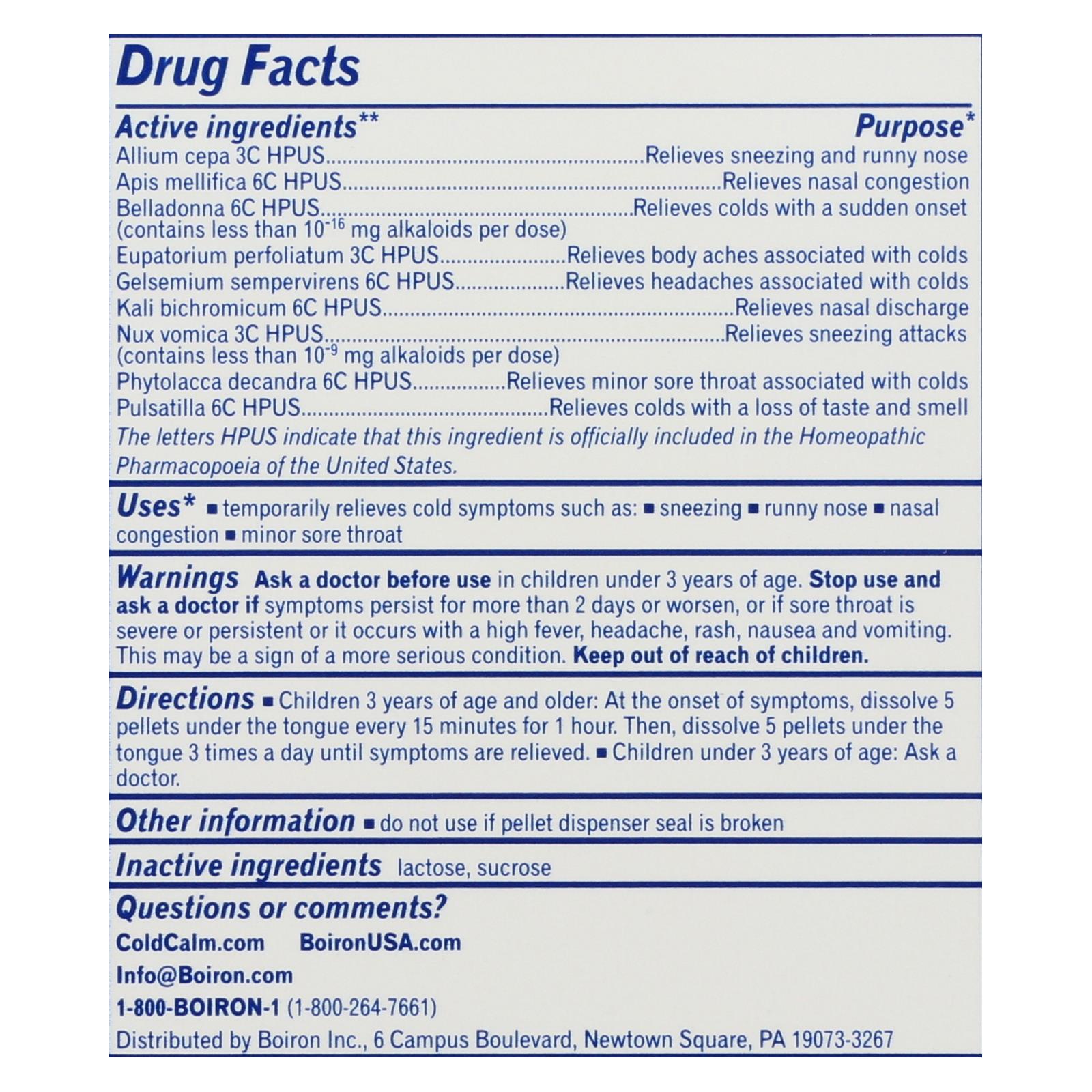 Boiron, Children's Cold Calm Pellets, 2 Doses - Image 3