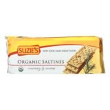 Suzie's Organic Saltines, Rosemary And Sesame, Case Of 12, 8.8 Oz.