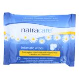Natracare Organic Cotton Intimate Wipes, 12 Wipes, Case Of 12