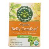 Traditional Medicinals Belly Comfort Peppermint, Caffeine Free, Case Of 6, 16 Bags