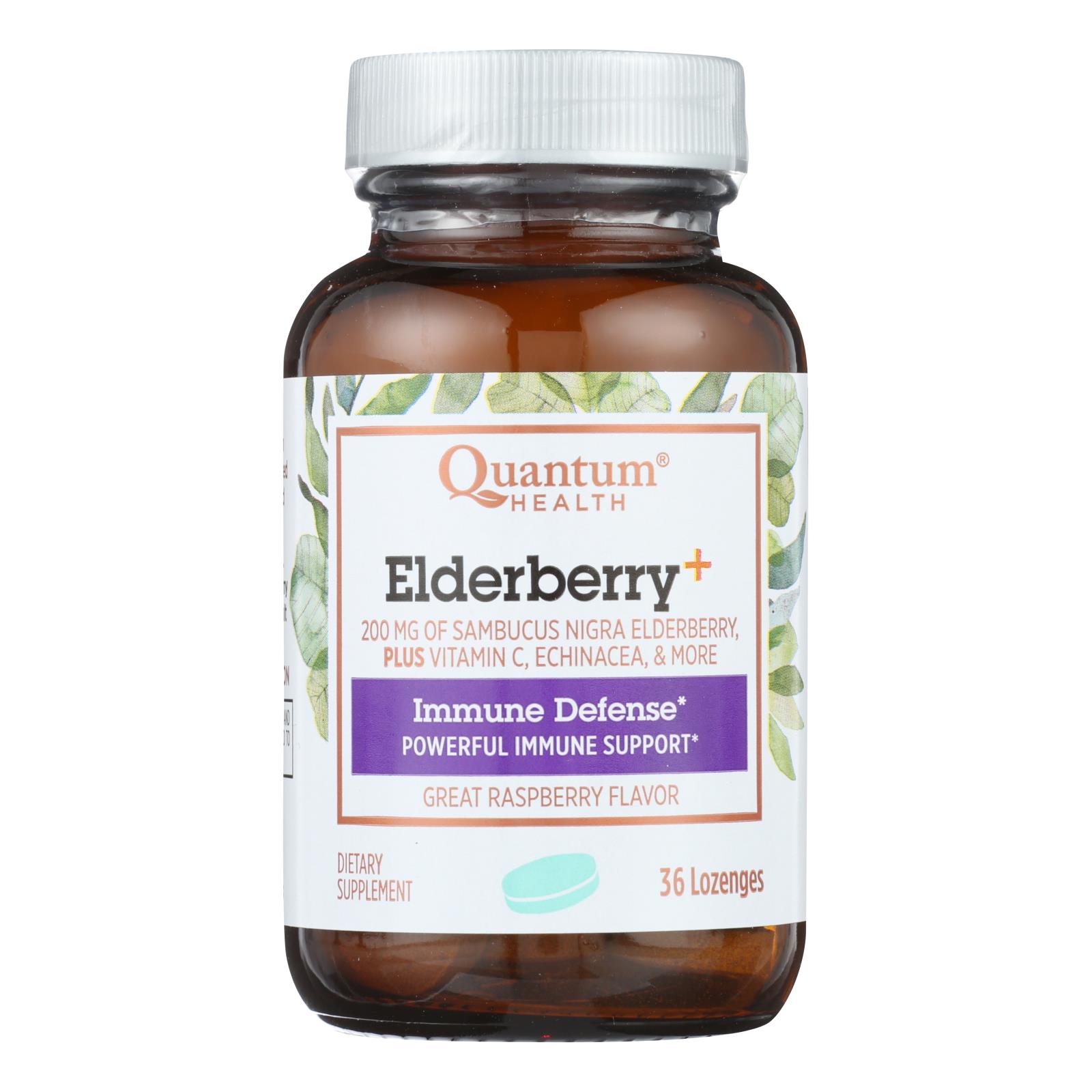 Quantum Elderberry Lozenges Raspberry, 36 Lozenges