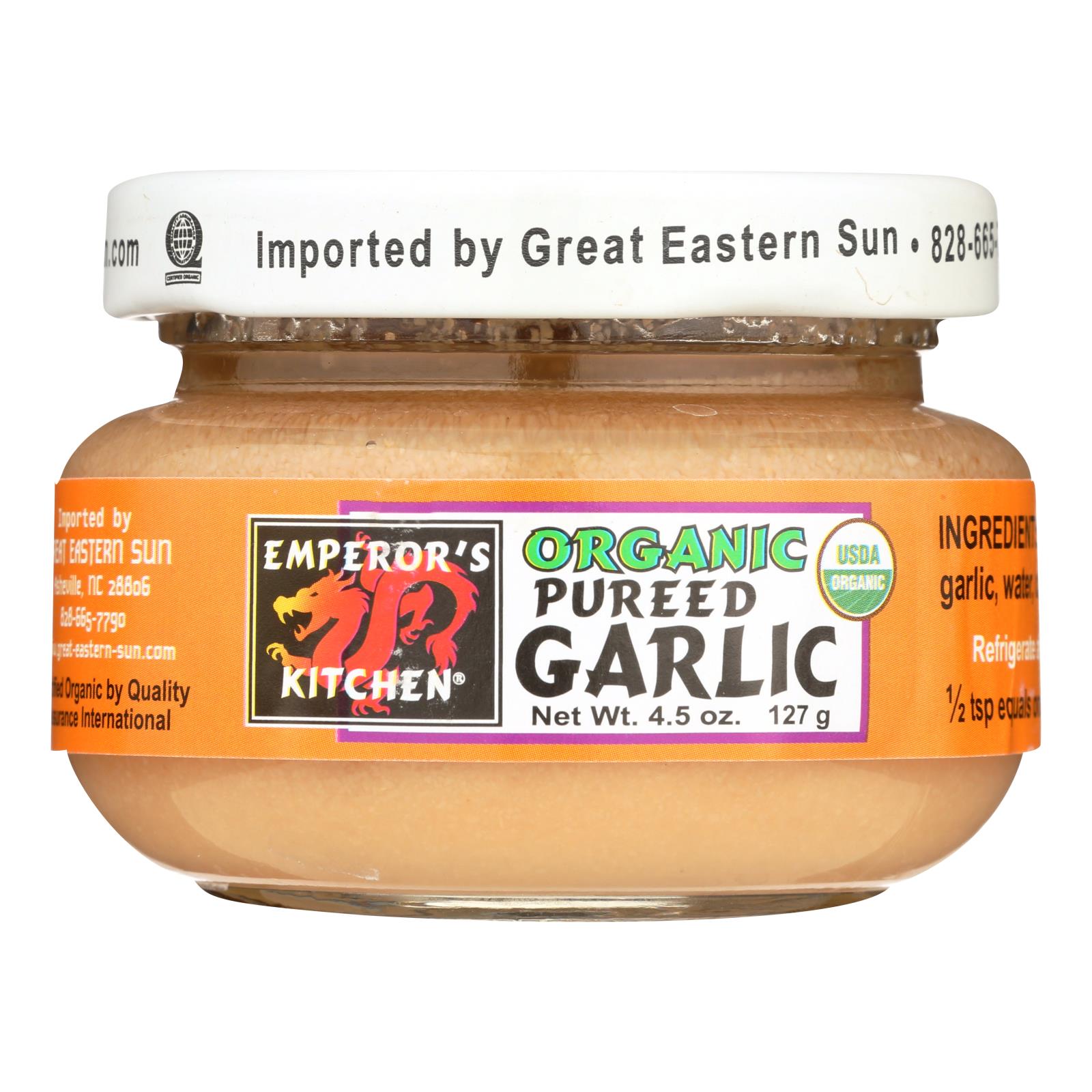 Emperor's Kitchen Organic Garlic, Pureed, Case Of 12, 4.5 Oz.