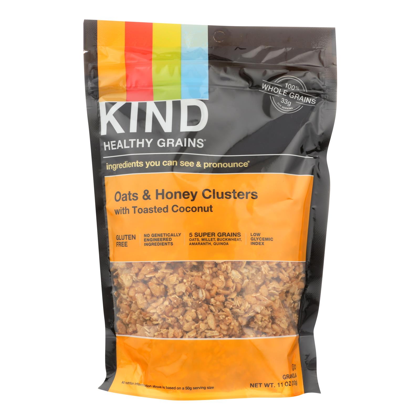 Kind Healthy Grains Oats And Honey Clusters With Toasted Coconut, 11 Oz, Case Of 6