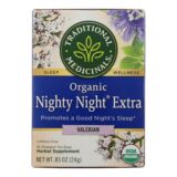 Traditional Medicinals Organic Herbal Tea, Nighty Night Valerian, Case Of 6, 16 Bags