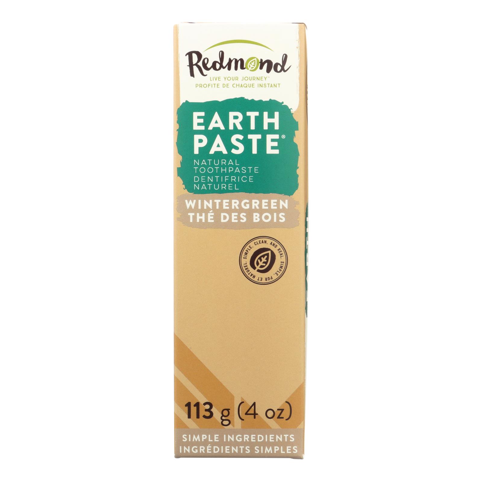 Redmond Trading Company Earthpaste Natural Toothpaste Wintergreen, 4 Oz