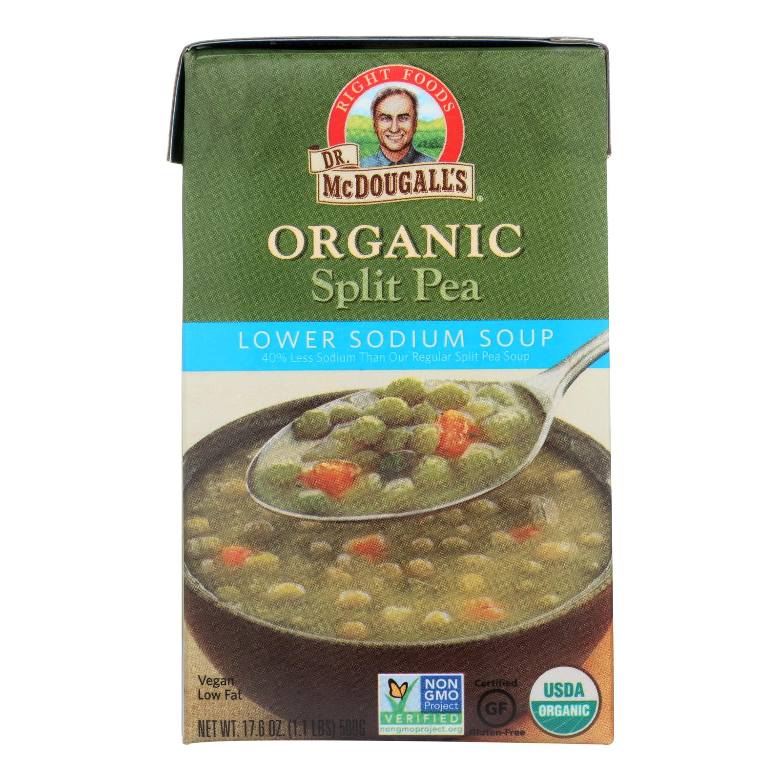 Dr. Mcdougall's Organic Split Pea Lower Sodium Soup, Case Of 6, 17.6 Oz. - Image 2