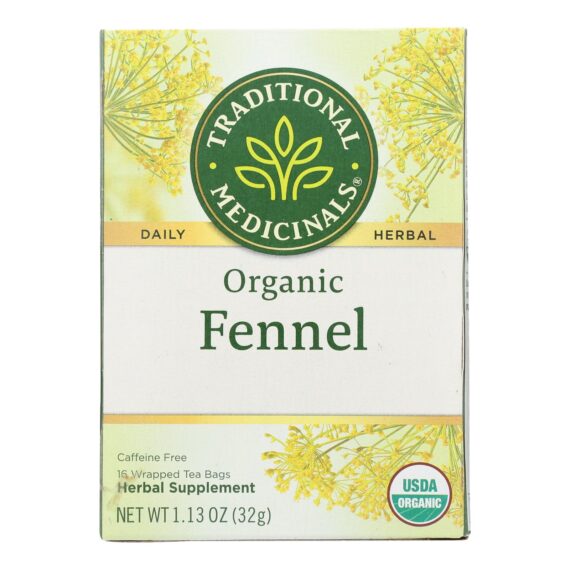 Traditional Medicinals Organic Herbal Tea, Fennel, Case Of 6, 16 Bags