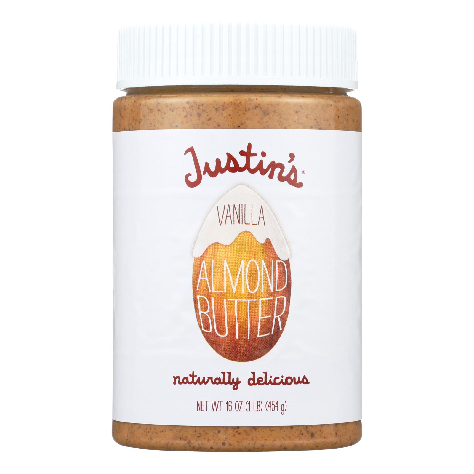Justin's Nut Butter Almond Butter, Vanilla, Case Of 6, 16 Oz.