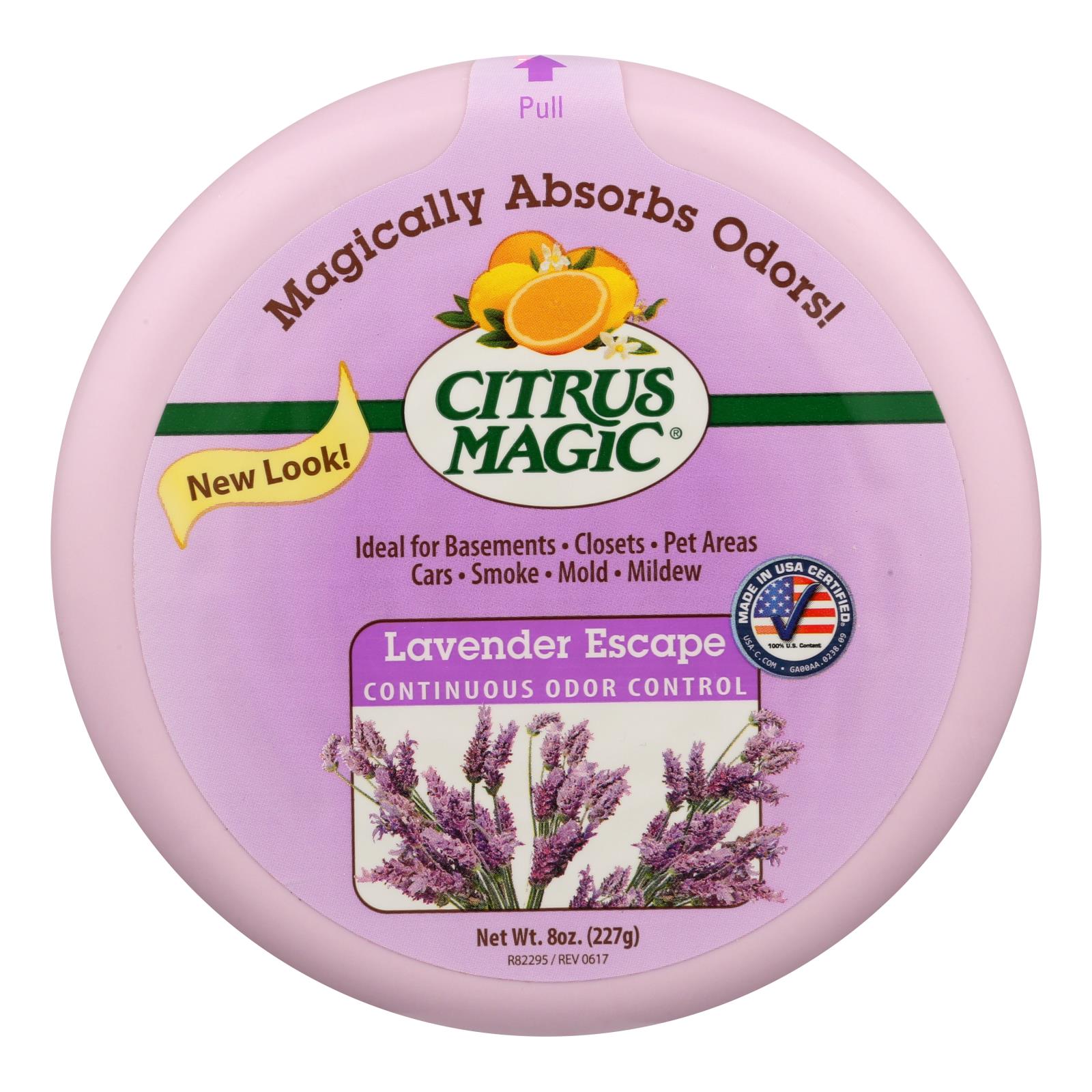 Citrus Magic Odor Absorber, Solid Lavender, Case Of 6, 8 Oz