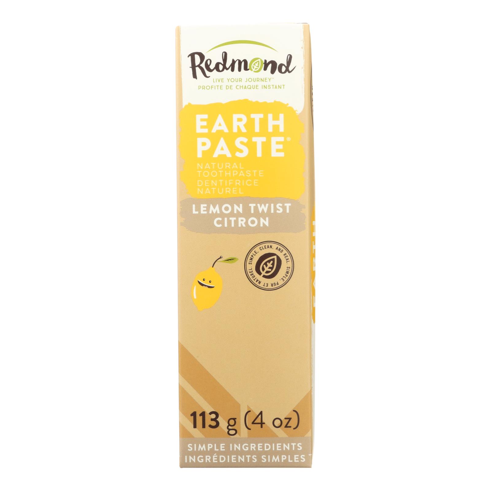 Redmond Trading Company Earthpaste, Lemon Twist, 4 Oz