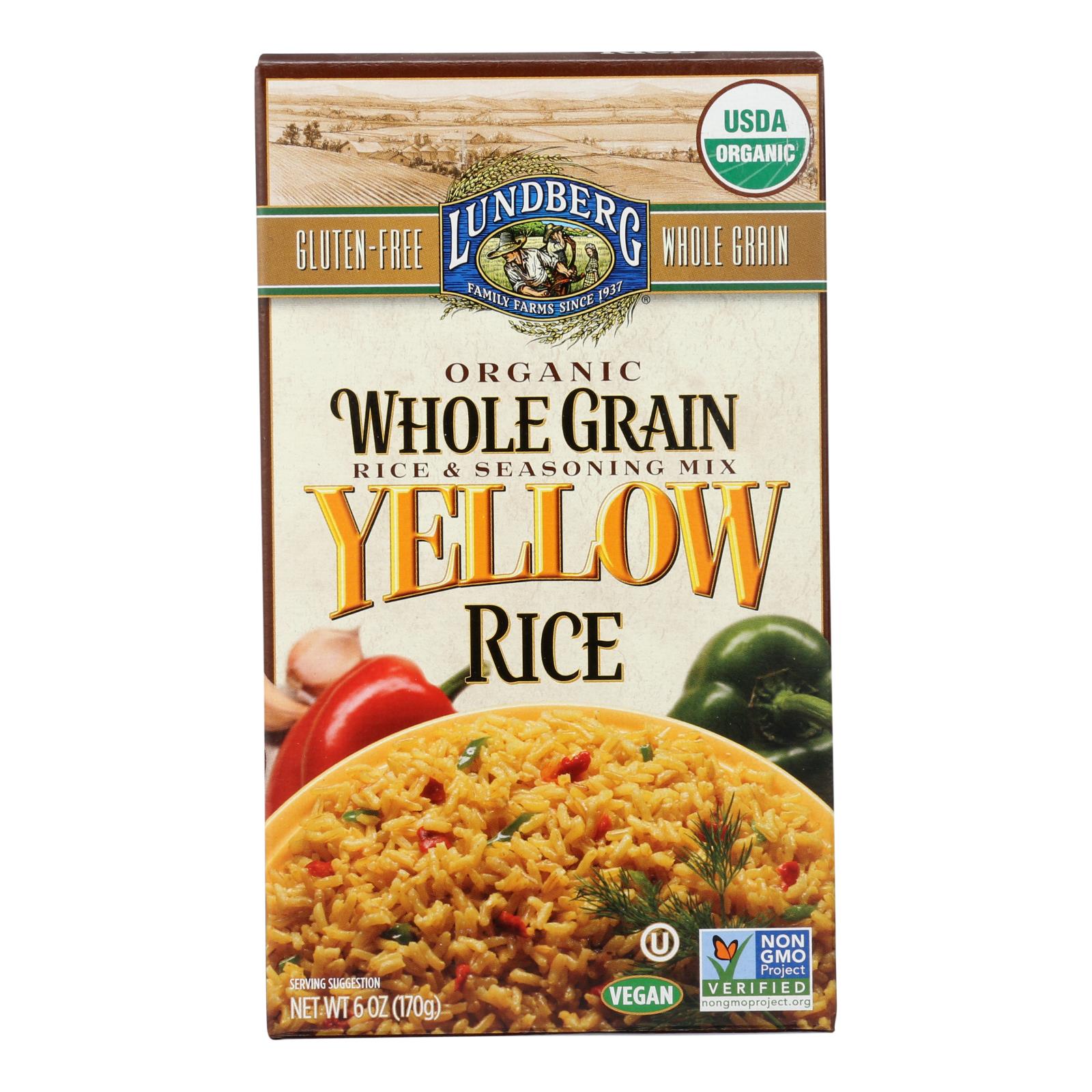 Lundberg Family Farms Organic Whole Grain Yellow Rice, Case Of 6, 6 Oz.