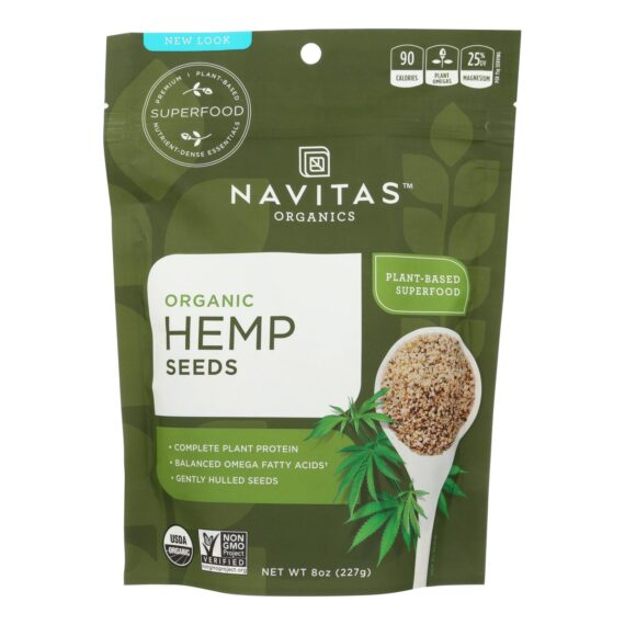 Navitas Naturals Hemp Seeds, Organic, Shelled, 8 Oz, Case Of 12