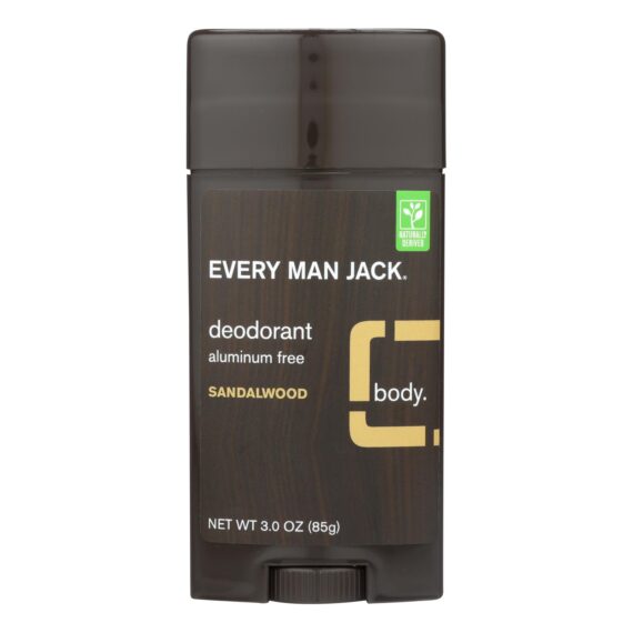 Every Man Jack Body Deodorant, Sandalwood, Aluminum Free, 3 Oz