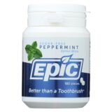 Epic Dental, Xylitol Mints, Peppermint Xylitol Bottle, 180 Ct