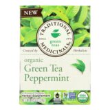 Traditional Medicinals Tea, Organic, Green Tea, Ppprmnt, 16 Ct, 1 Case