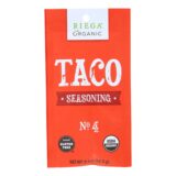 Riega Foods Seasoning, Organic, Taco, No. 4, .9 Oz, Case Of 8