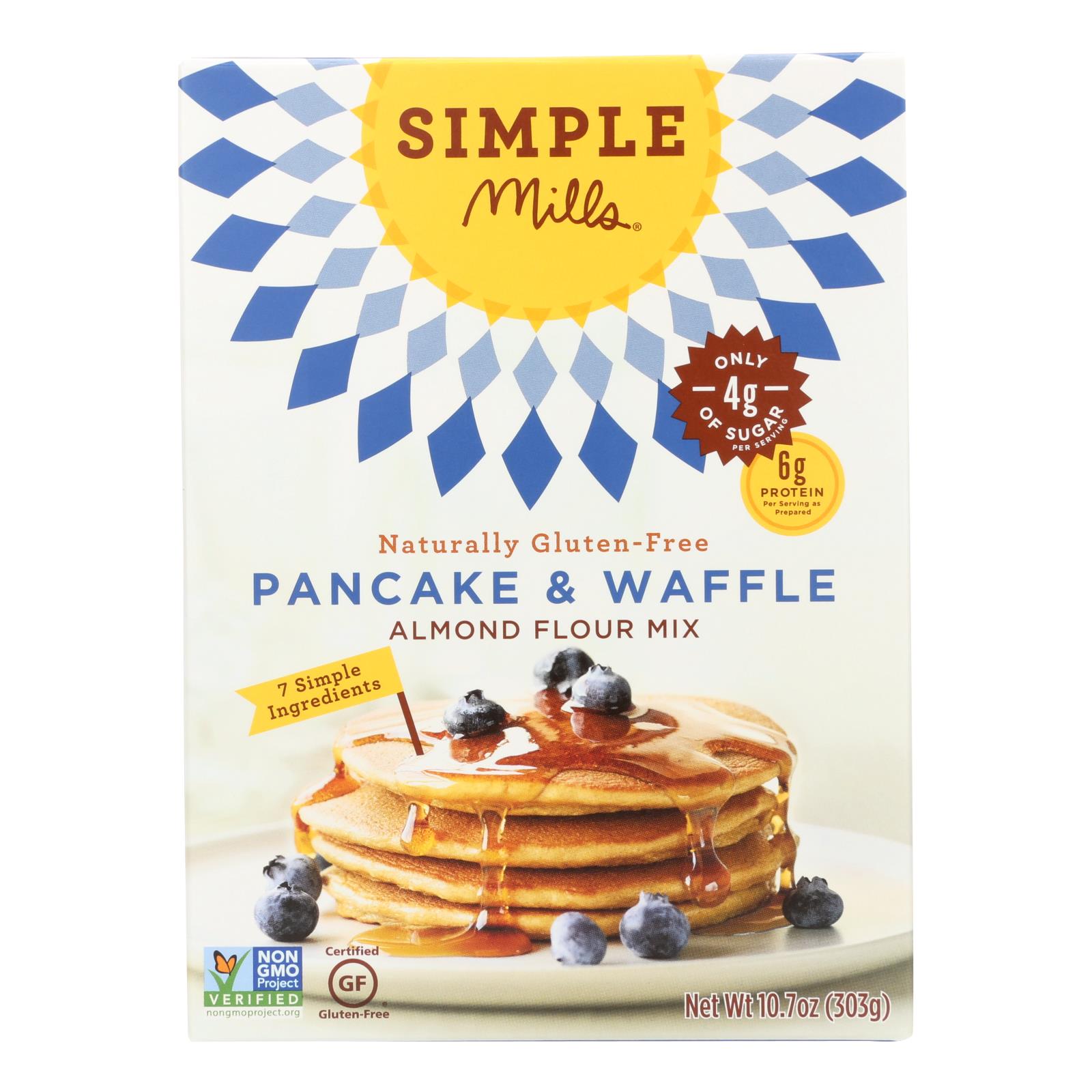 Simple Mills Almond Flour Pancake And Waffle Mix, Case Of 6, 10.7 Oz.