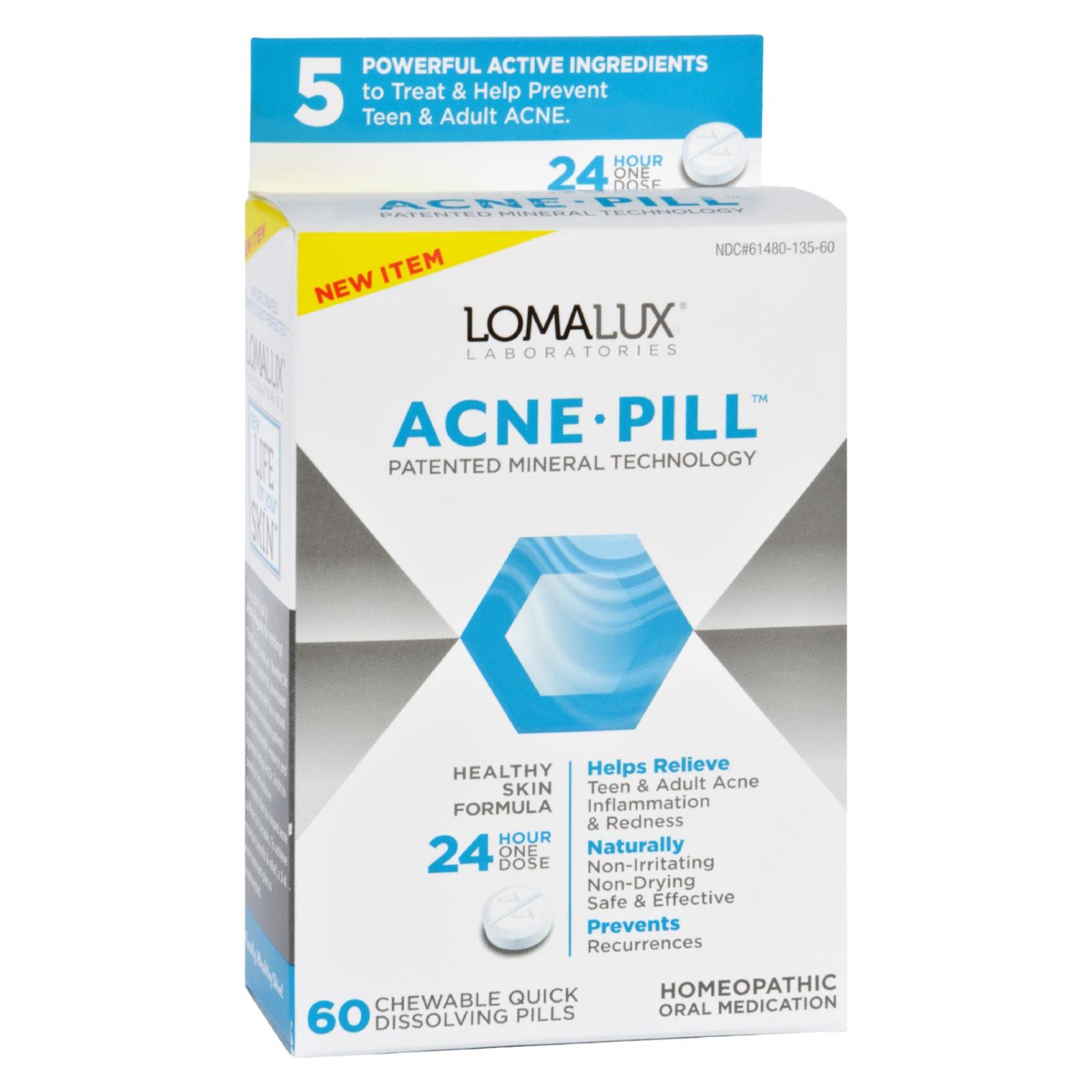 Loma Lux Laboratories Acne Pill, Chewable, Quick Dissolving, 60 Count