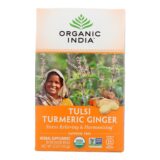 Organic India Tea, Organic, Tulsi, Turmeric Ginger, 18 Bags, Case Of 6