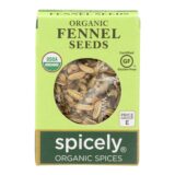 Spicely Organics, Organic Fennel Seed, Case Of 6, 0.3 Oz.