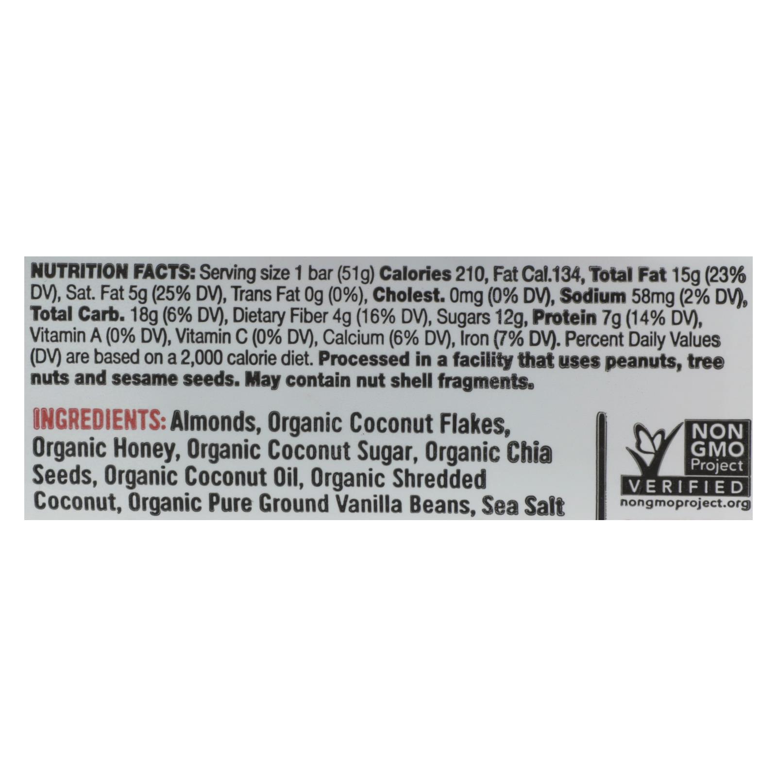 Taos Bakes - Bar Tsted Cocont Vanilla Bean - Case Of 12 - 1.8 Oz - Image 2