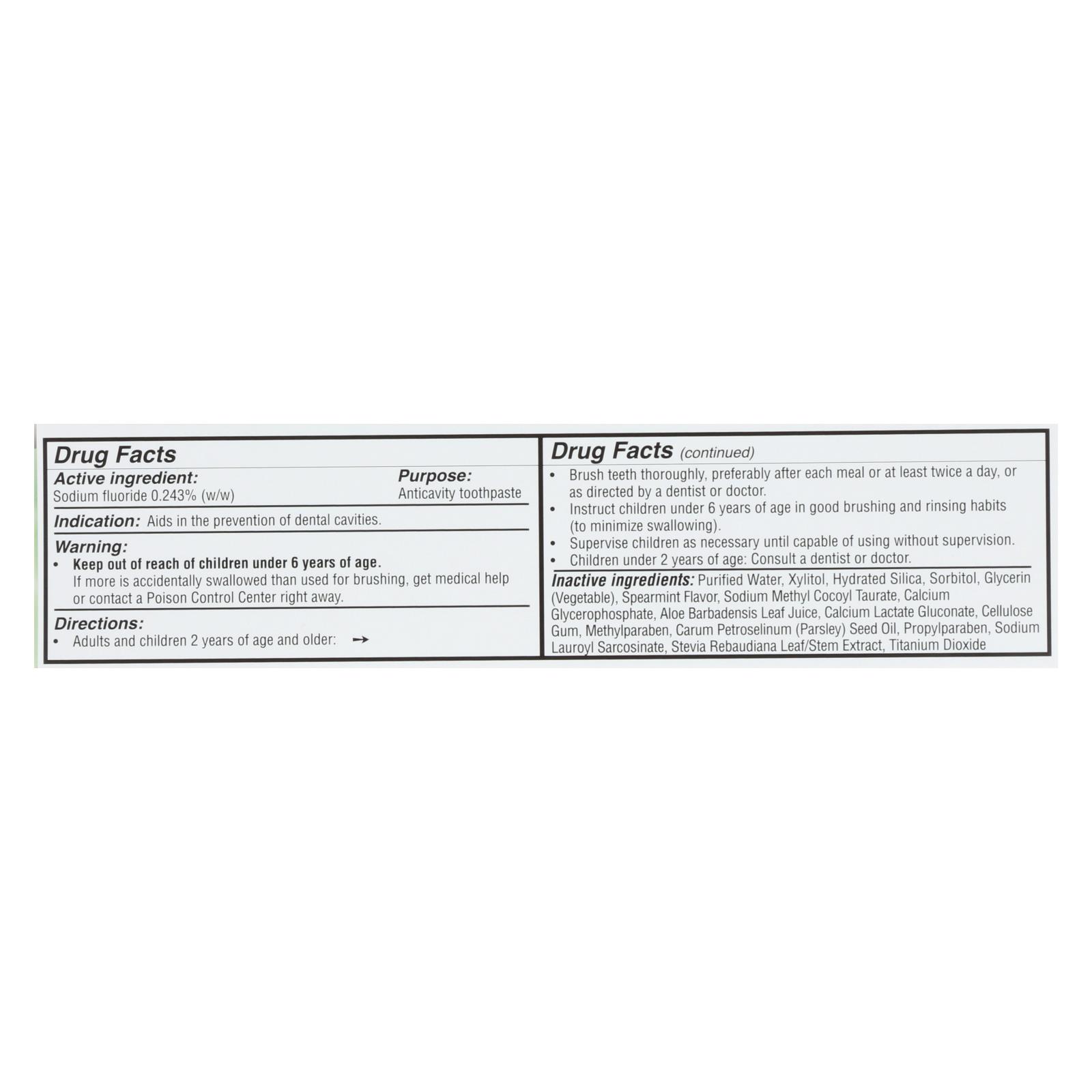 Spry Toothpaste, Spearmint, Fluoride, 5 Oz - Image 3