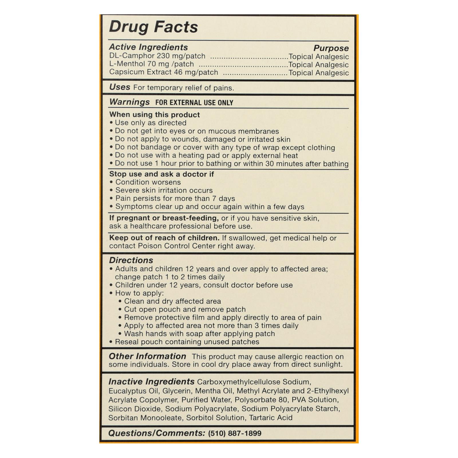 Tiger Balm Pain Relieving Large Patches, Case Of 6, 4 Pack - Image 3