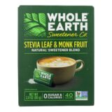 Whole Earth Sweetener Co Stevia Leaf & Monk Fruit Natural Sweetener Blend - Case Of 12 - 40 Ct