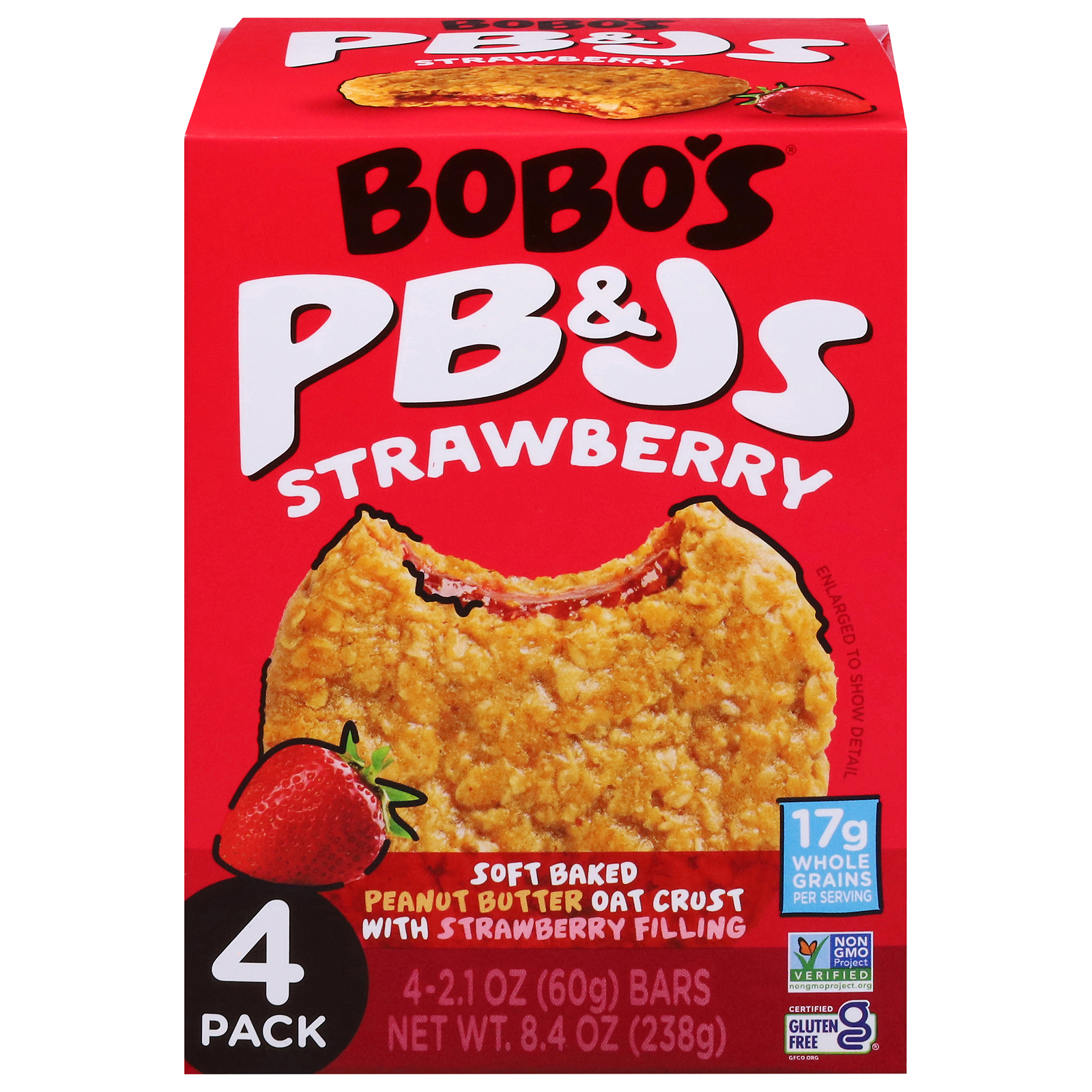 Bobo's Oat Bars - Pb&js Strawberry Jam - Cs Of 6-4-2.1 Oz