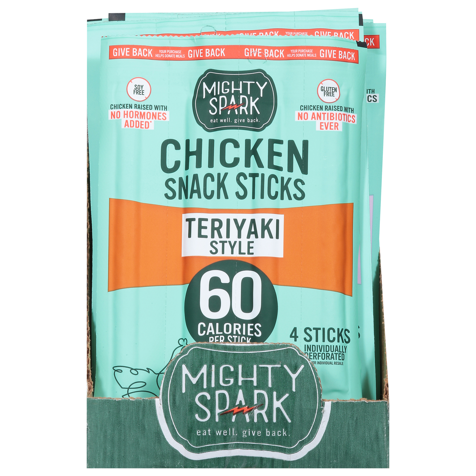 Mighty Spark - Snk Stick Chkn Teriyaki - Cs Of 8-4 Oz