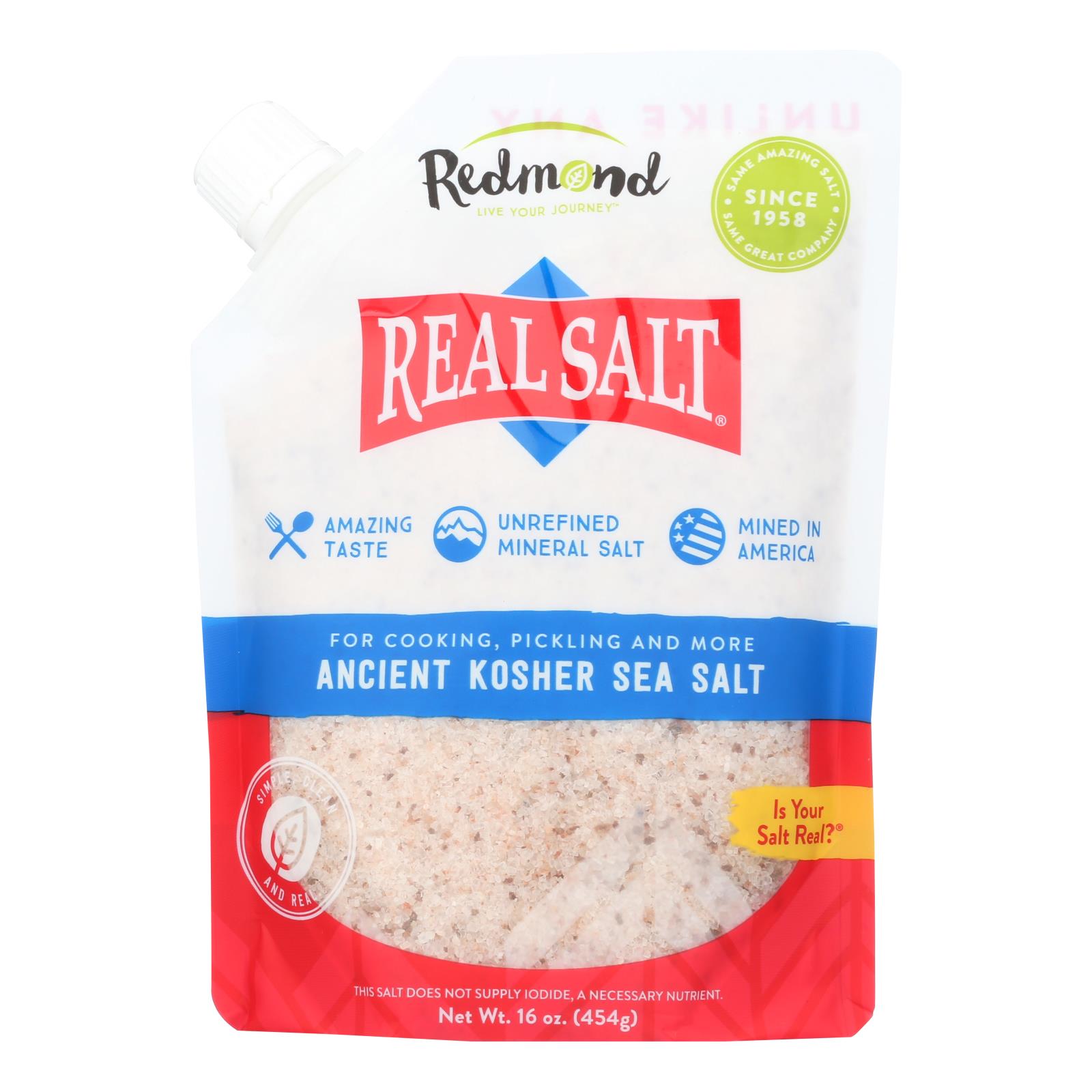 Real Salt Gourmet Kosher Sea Salt, 16 Oz, Case Of 6