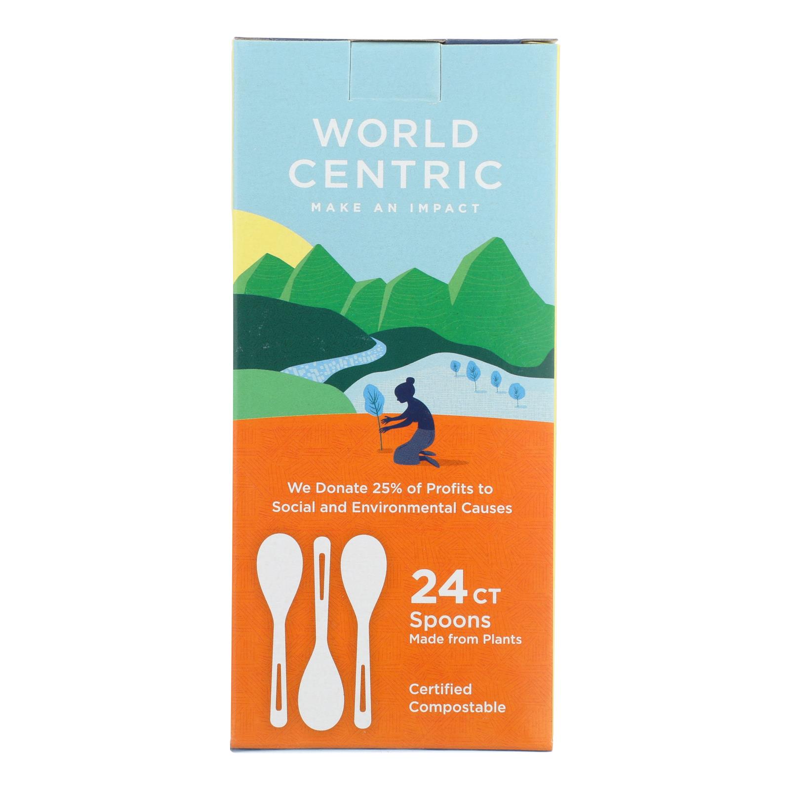World Centric Cornstarch Compostable Spoon, Case Of 12, 24 Count - Image 2