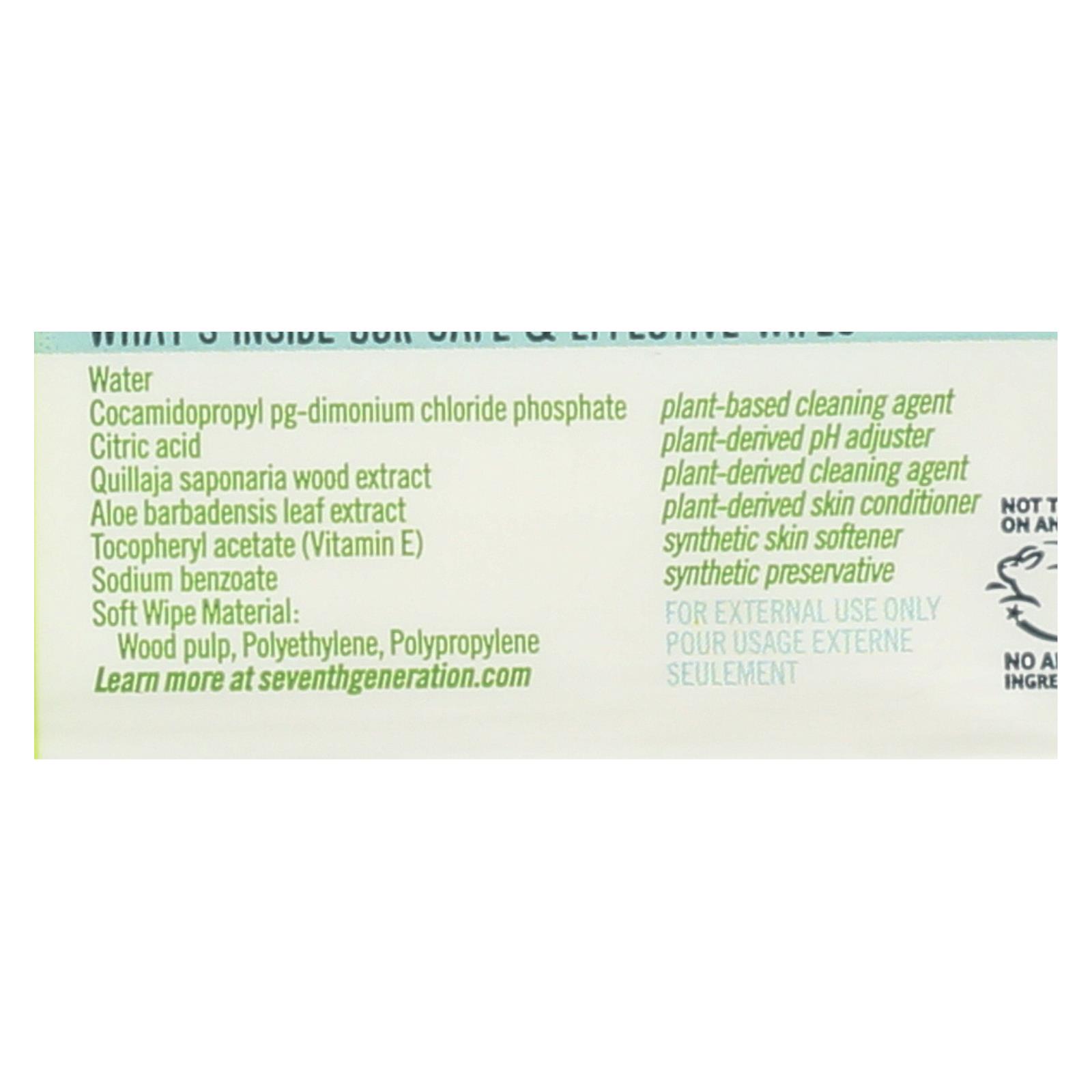 Seventh Generation Baby Wipes, Free And Clear, 64 Ct, Case Of 12 - Image 2