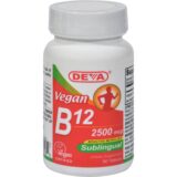 Deva Vegan Vitamins, Sublingual B-12 2500mcg, 90 Tablets