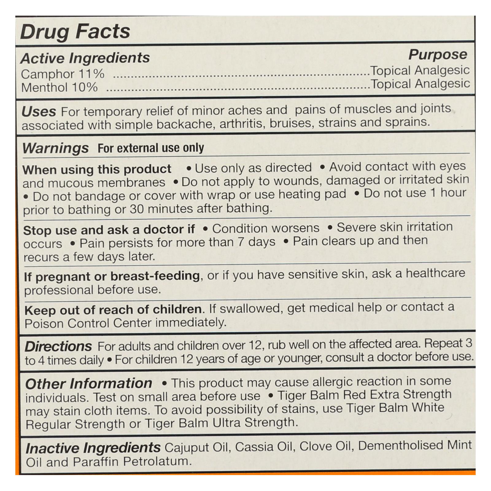 Tiger Balm Extra Strength Pain Relieving Ointment, 0.63 Oz, Case Of 6 - Image 2