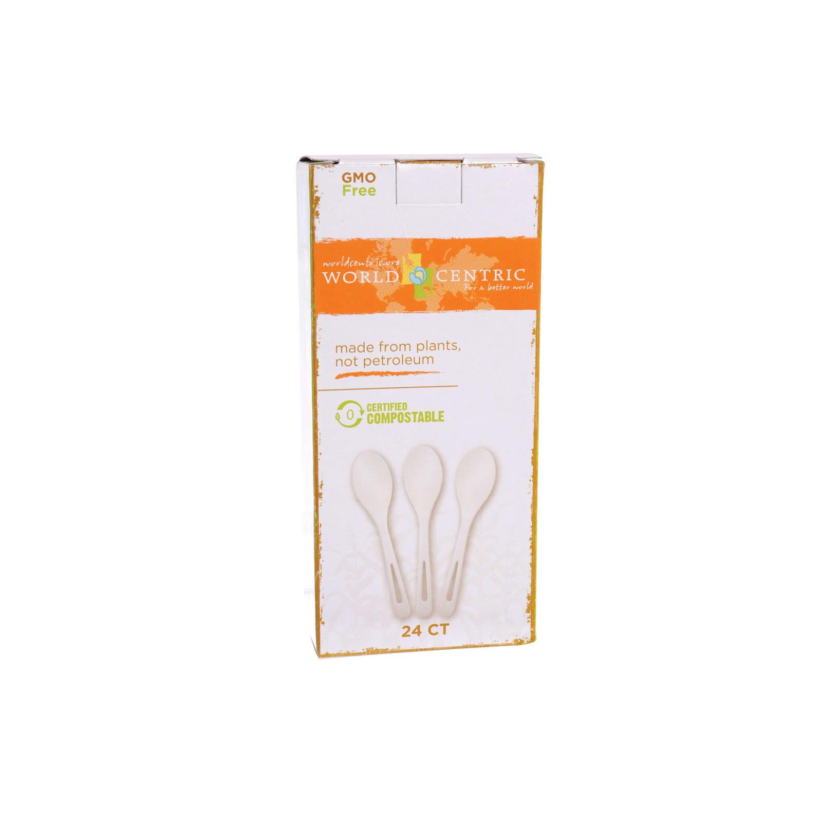 World Centric Cornstarch Compostable Spoon, Case Of 12, 24 Count