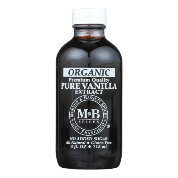 M&b Spices Organic Pure Vanilla Extract , Case Of 3, 4 Oz