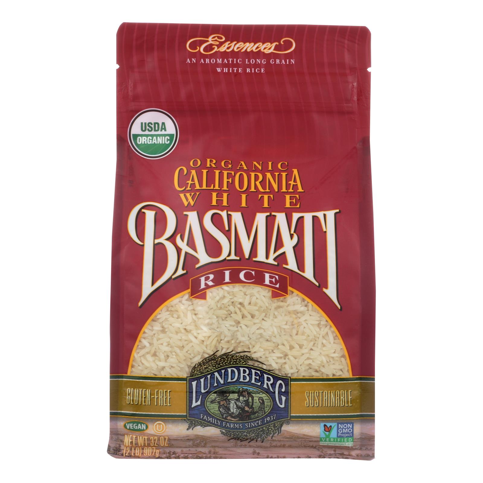 Lundberg Family Farms Organic White Basmati Rice, Case Of 6, 2 Lb.