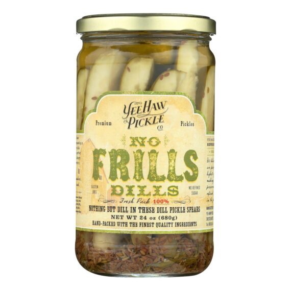 Yee-haw Pickle Dills Pickle, No Frills, Case Of 6, 24 Oz.