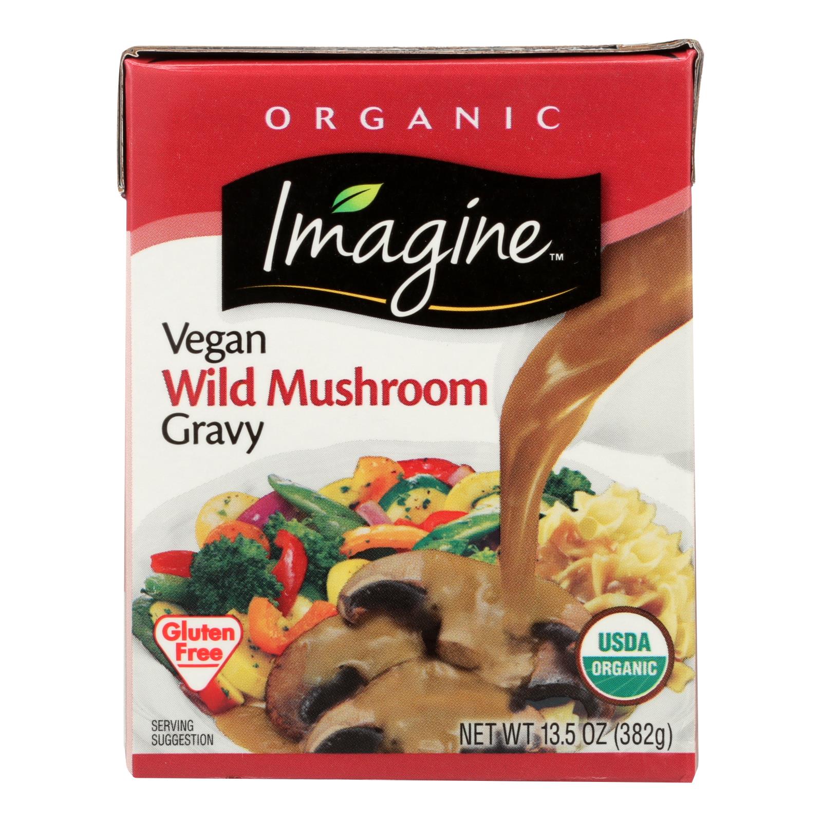 Imagine Foods Gravy, Organic, Vegetable Wild Mushroom, Case Of 12, 13.5 Fl Oz