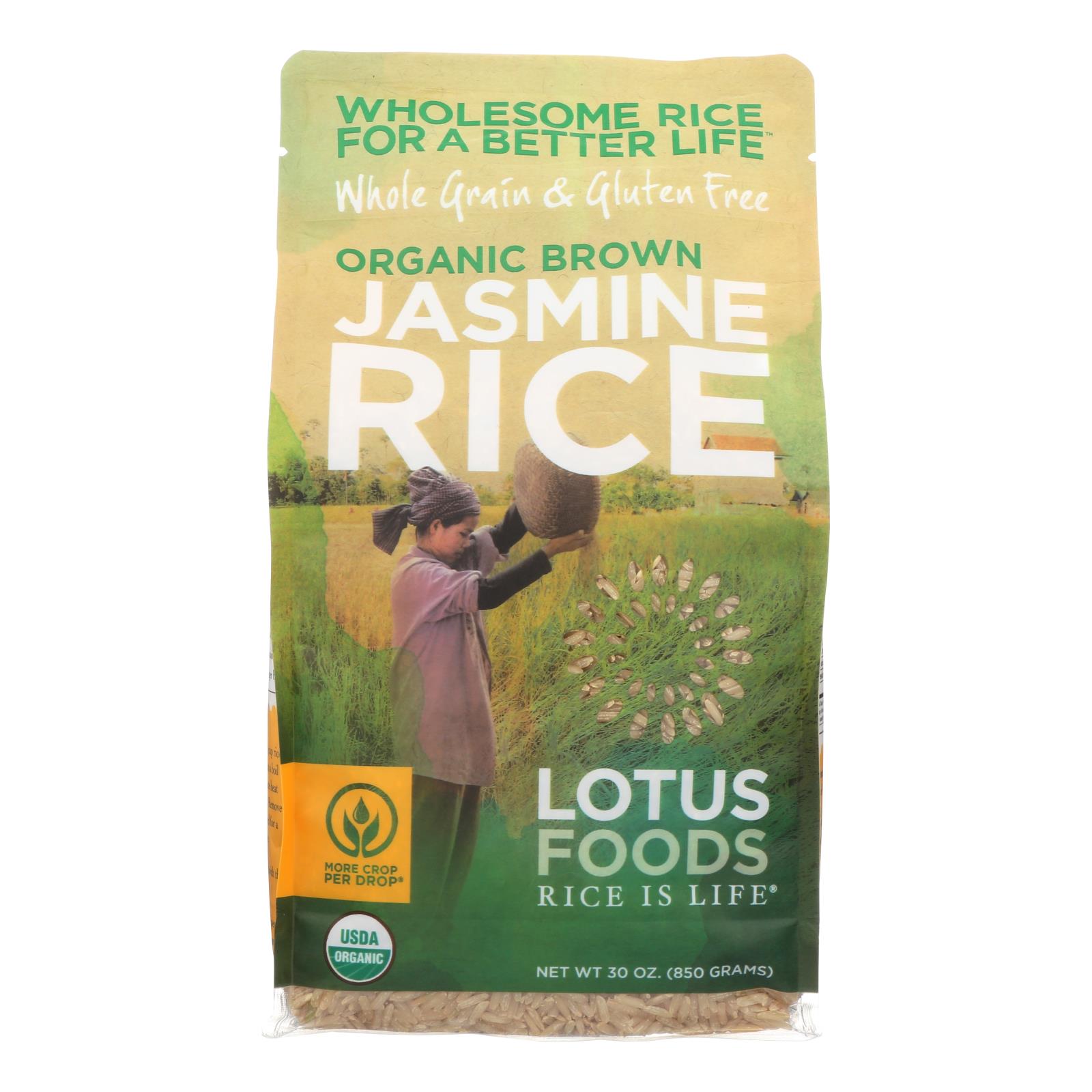 Lotus Foods Organic, Rice, Brown, Jasmine, Case Of 6, 30 Oz