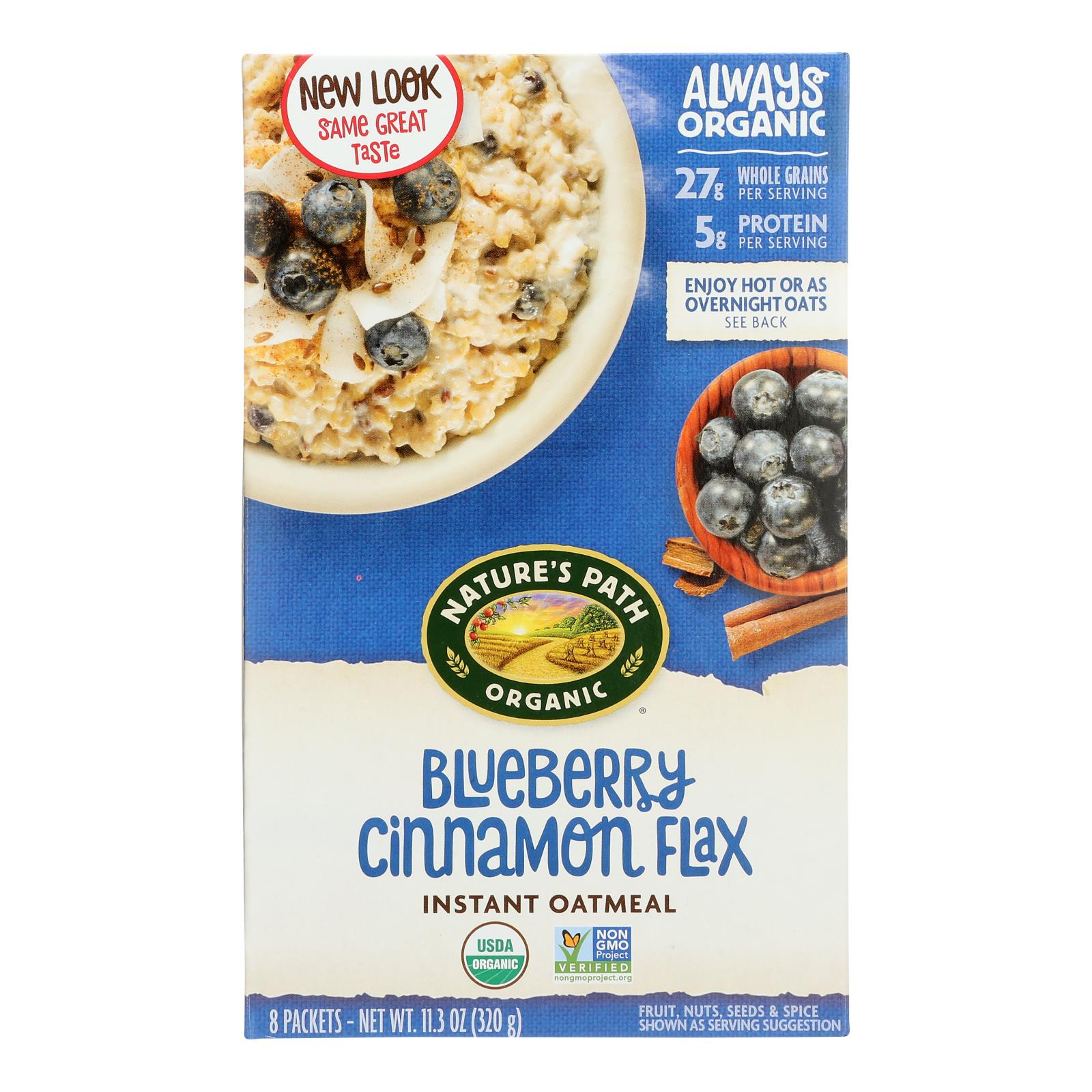 Nature's Path Organic Optimum Power Flax Cereal, Blueberry Cinnamon, Case Of 6, 11.2 Oz.