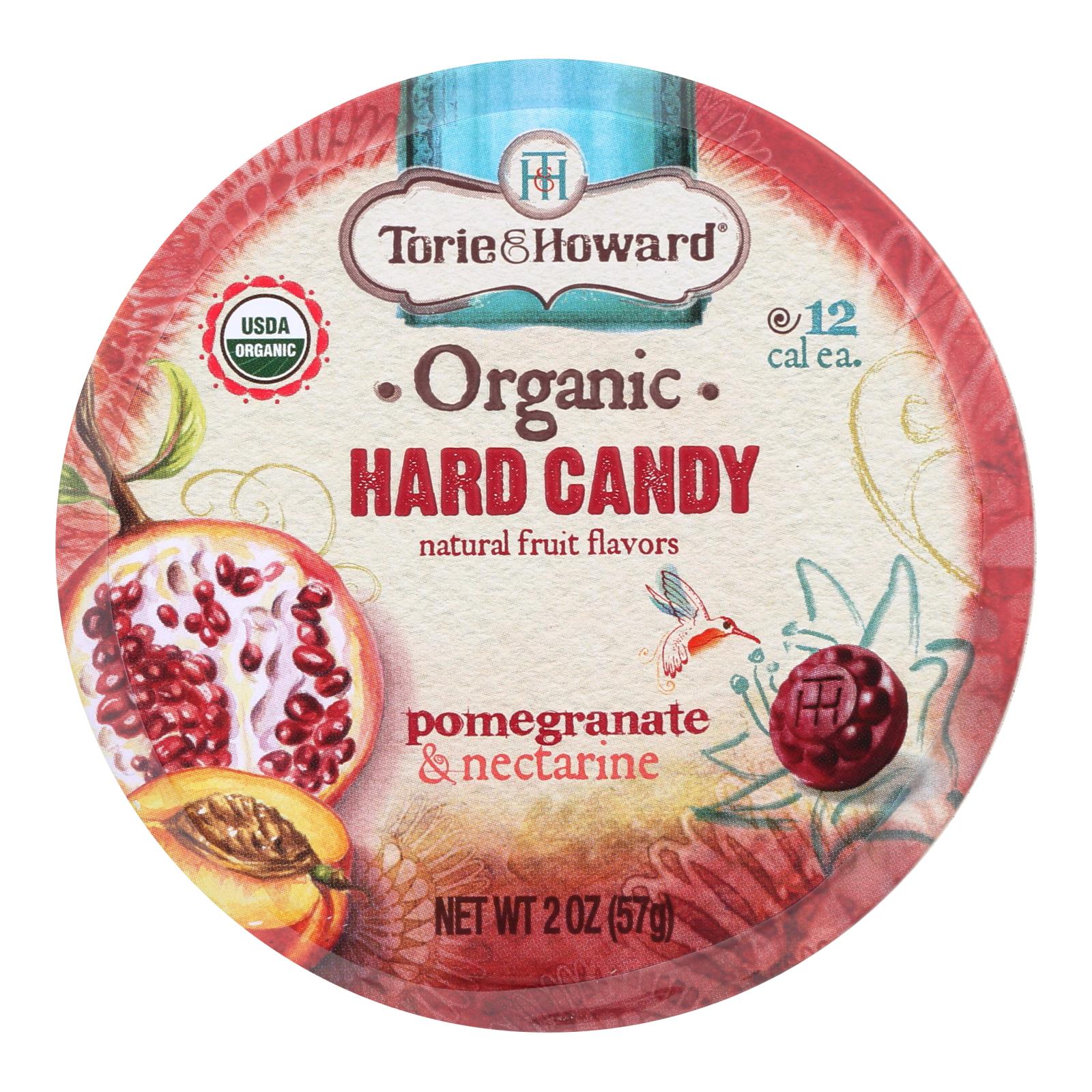 Torie And Howard Organic Hard Candy, Pomegranate And Nectarine, 2 Oz, Case Of 8